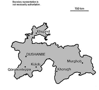 The Map of Tajikistan